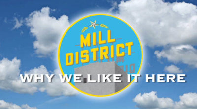 Mill District logo with the title: Why We Like it Here